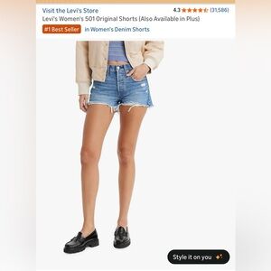 Levi's Women's Light Blue Distressed Cutoff Jean Shorts